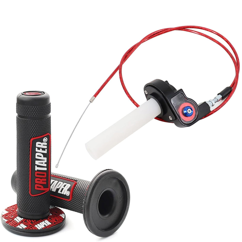 POCRRMCB twist throttle assembly on 7/8 inch bars for smooth acceleration.