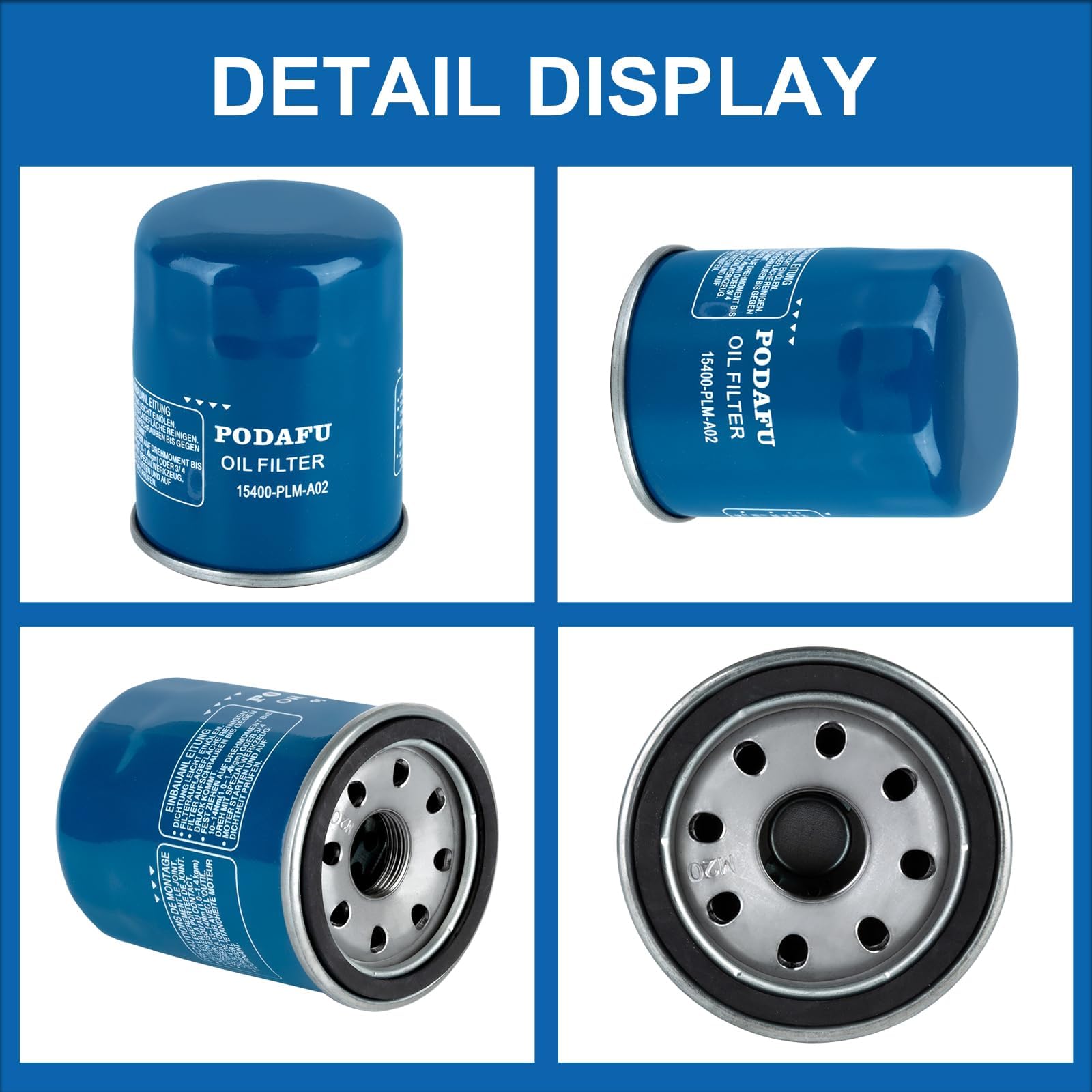Podafu oil filter packaging 12-count, convenient replacement bundle.