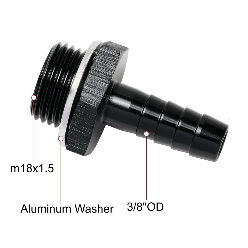 Podavelle 3/8-inch hose barb connector for secure, reliable fuel line installation.