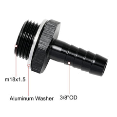 Podavelle 3/8-inch hose barb connector for secure, reliable fuel line installation.