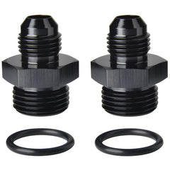 Podavelle 6AN flare to 8AN ORB adapter in black for reliable fuel line connections