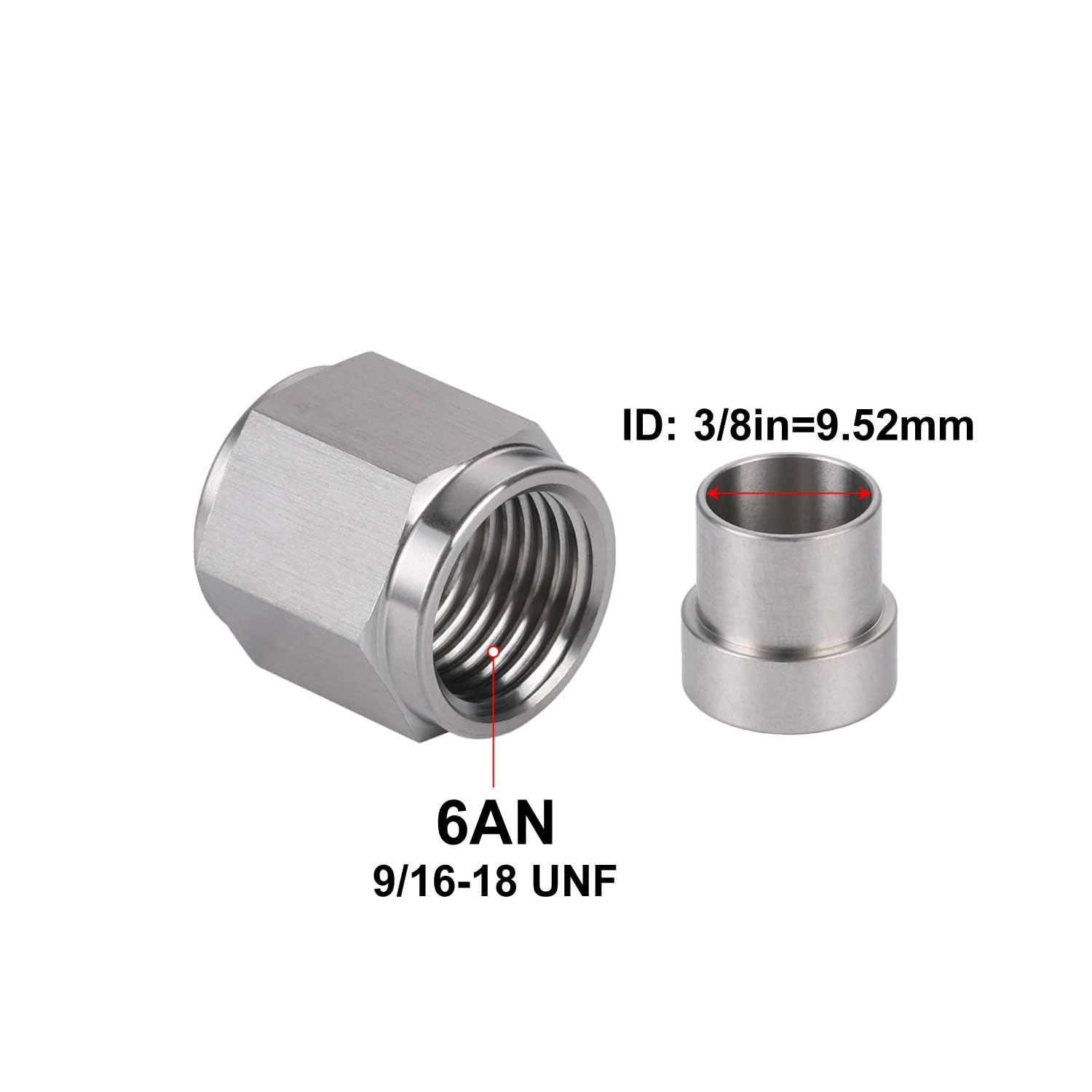 Podavelle 6AN nuts and sleeves package ensures secure flare terminations.
