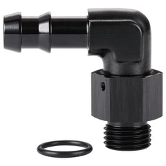 Podavelle 6AN ORB 90-degree adapter enabling easy hose connection for automotive fuel lines.