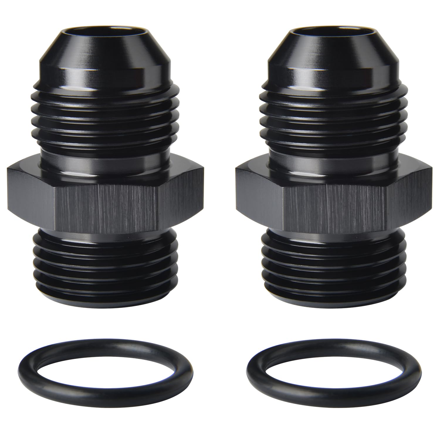 Podavelle 8AN flare to 8AN ORB adapter rail, pack of 2 for robust fuel fittings