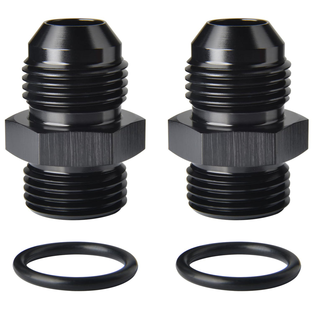 Podavelle 8AN flare to 8AN ORB adapter rail, pack of 2 for robust fuel fittings