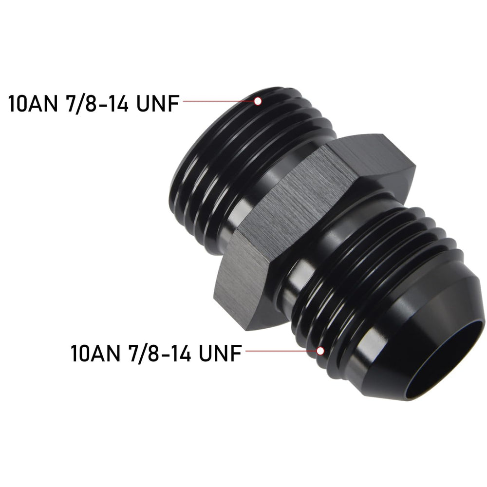 Podavelle aluminum rail fuel fitting in black enhances durability for oil, fuel, and coolant lines.
