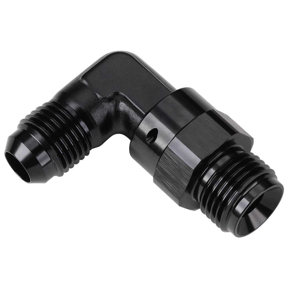 Podavelle AN6 to inverted flare 90-degree adapter in black for streamlined installation