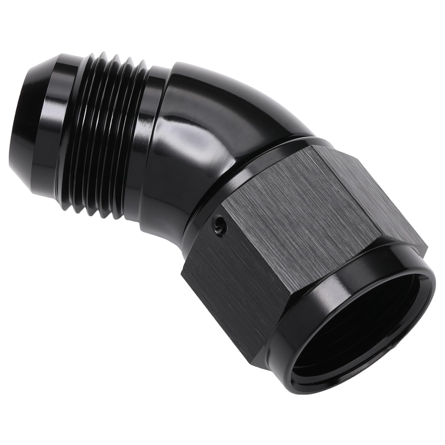 Podavelle anodized black fuel line adapter for durable, corrosion-resistant fittings