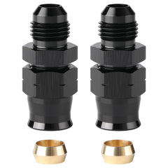 Podavelle compression-style AN adapter connection for easy hose-to-hardline setups.