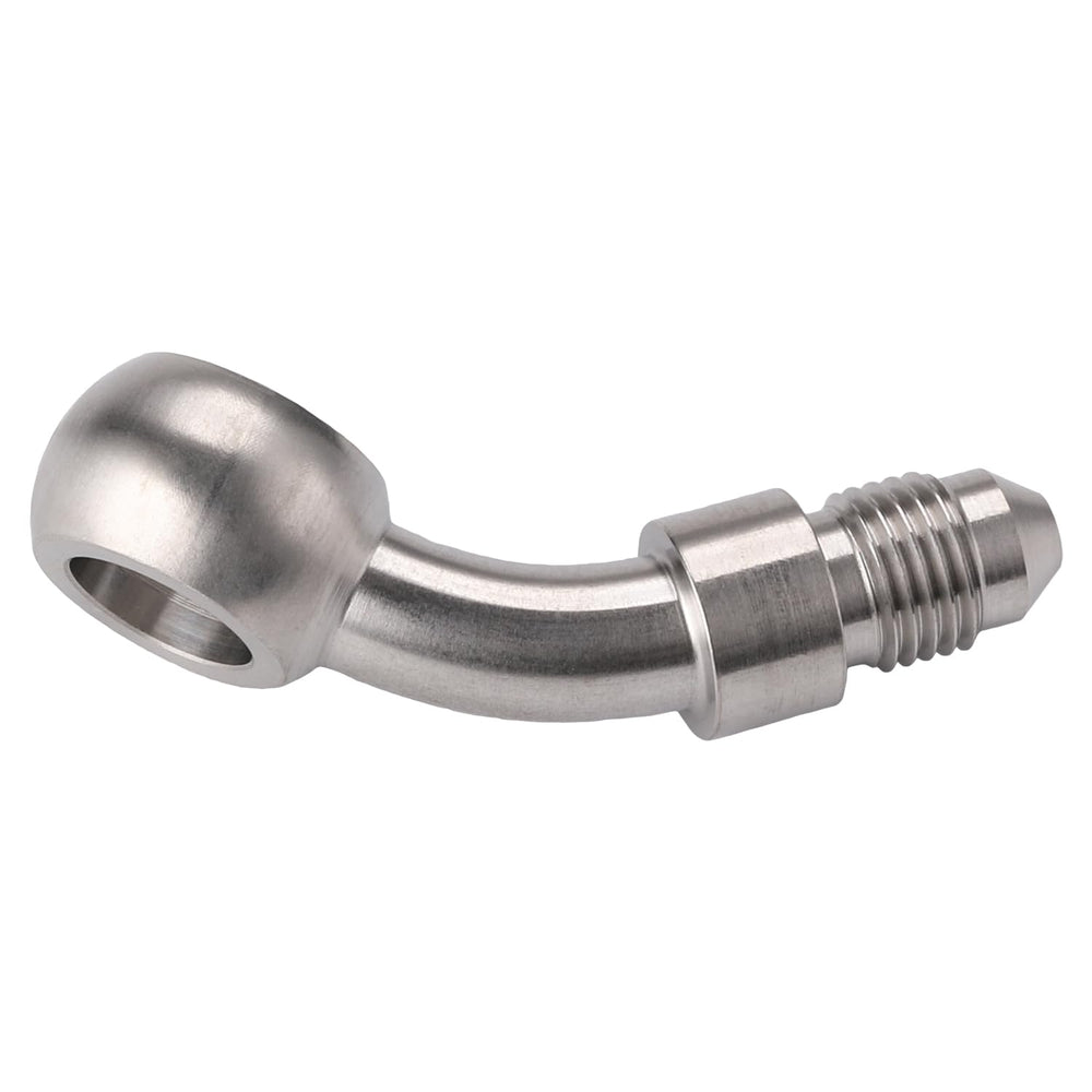 Podavelle stainless fitting compatible with fuel, oil, and brake fluids for versatile use