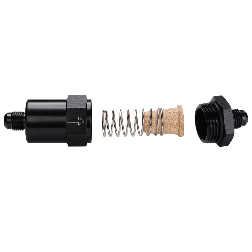 Podavelle compact inline filter suitable for high-flow EFI or carb setups in tight engine bays