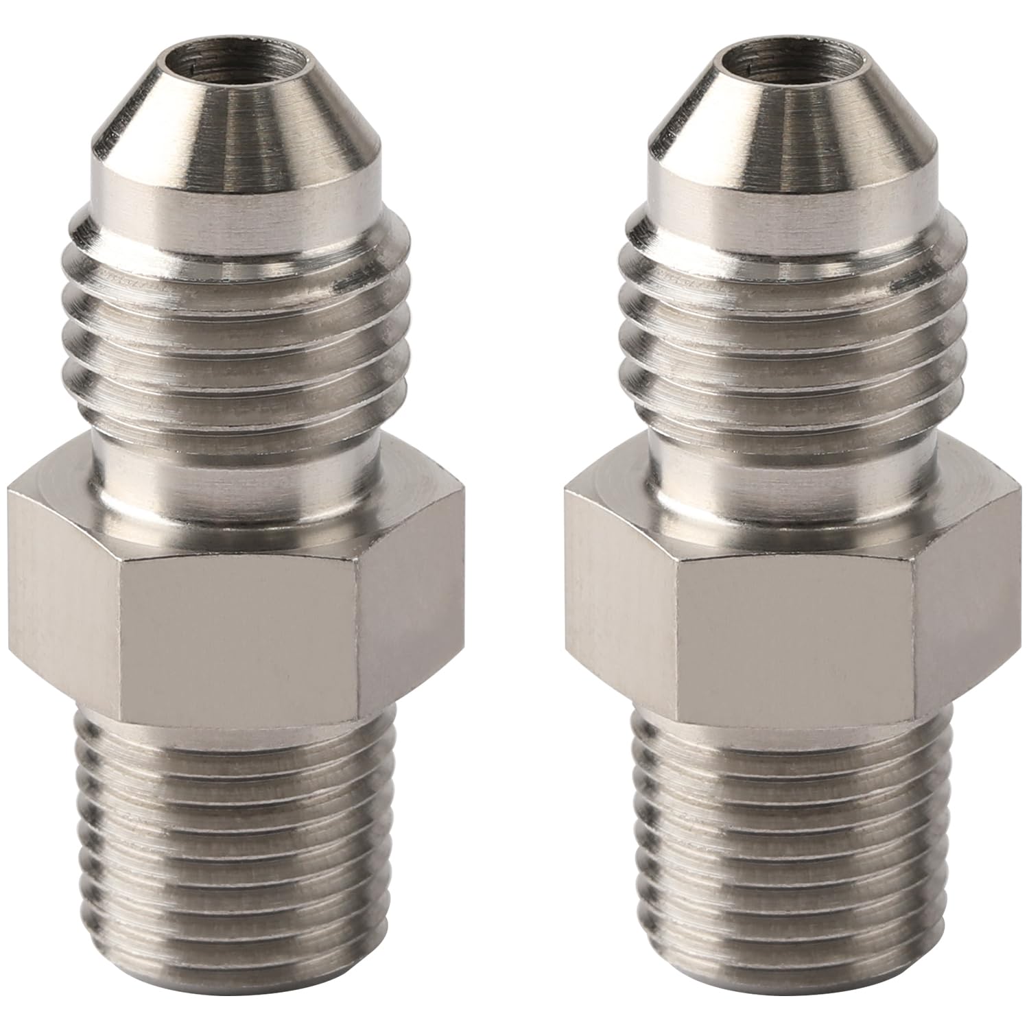 Podavelle AN to NPT connection used with brake calipers and oil systems.