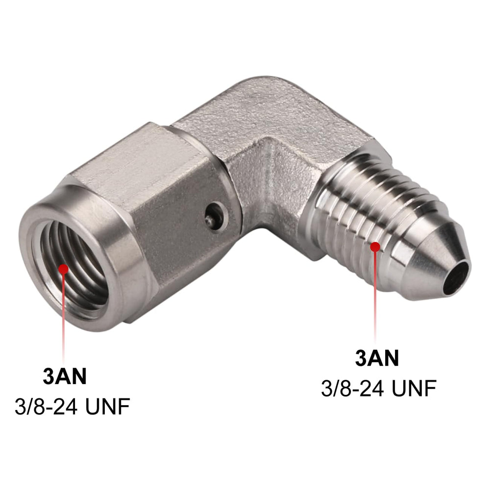 Podavelle stainless steel 3AN female to male connector for durable line connections.