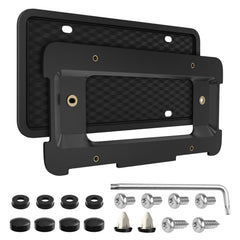 Podestaa license plate frame for BMW enhances rear plate aesthetics and security.