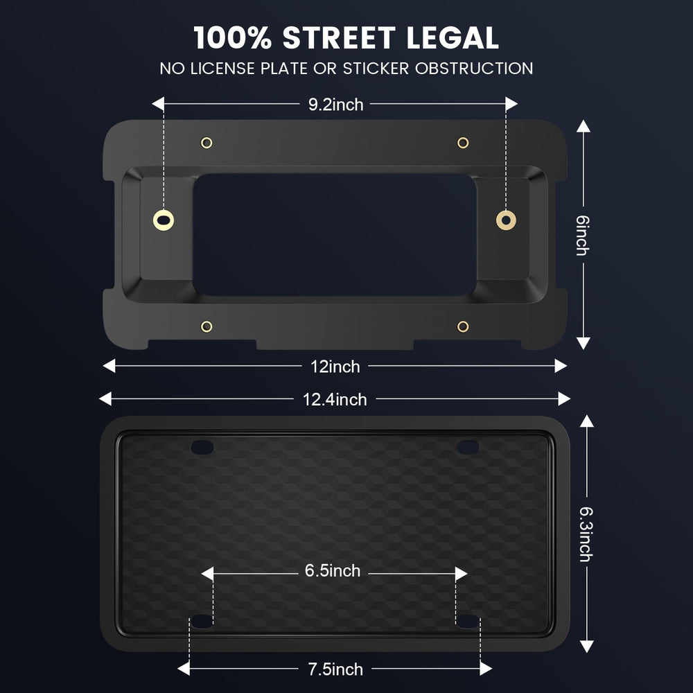 Podestaa license plate frame for Mini Cooper keeps plate secure and clean.