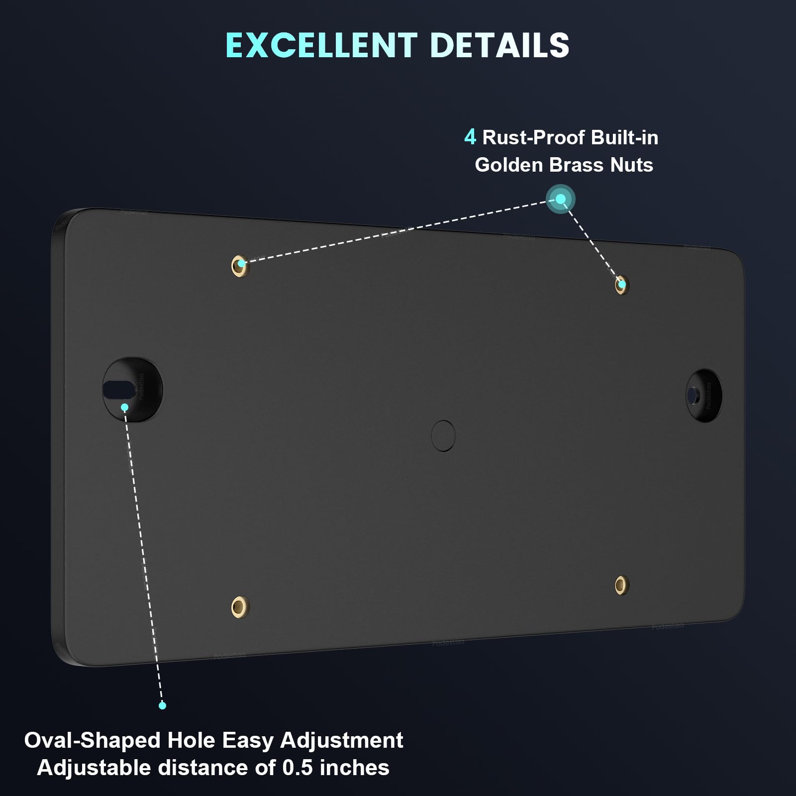 Podestaa mounting kit included ensures quick, tool-friendly license plate setup.