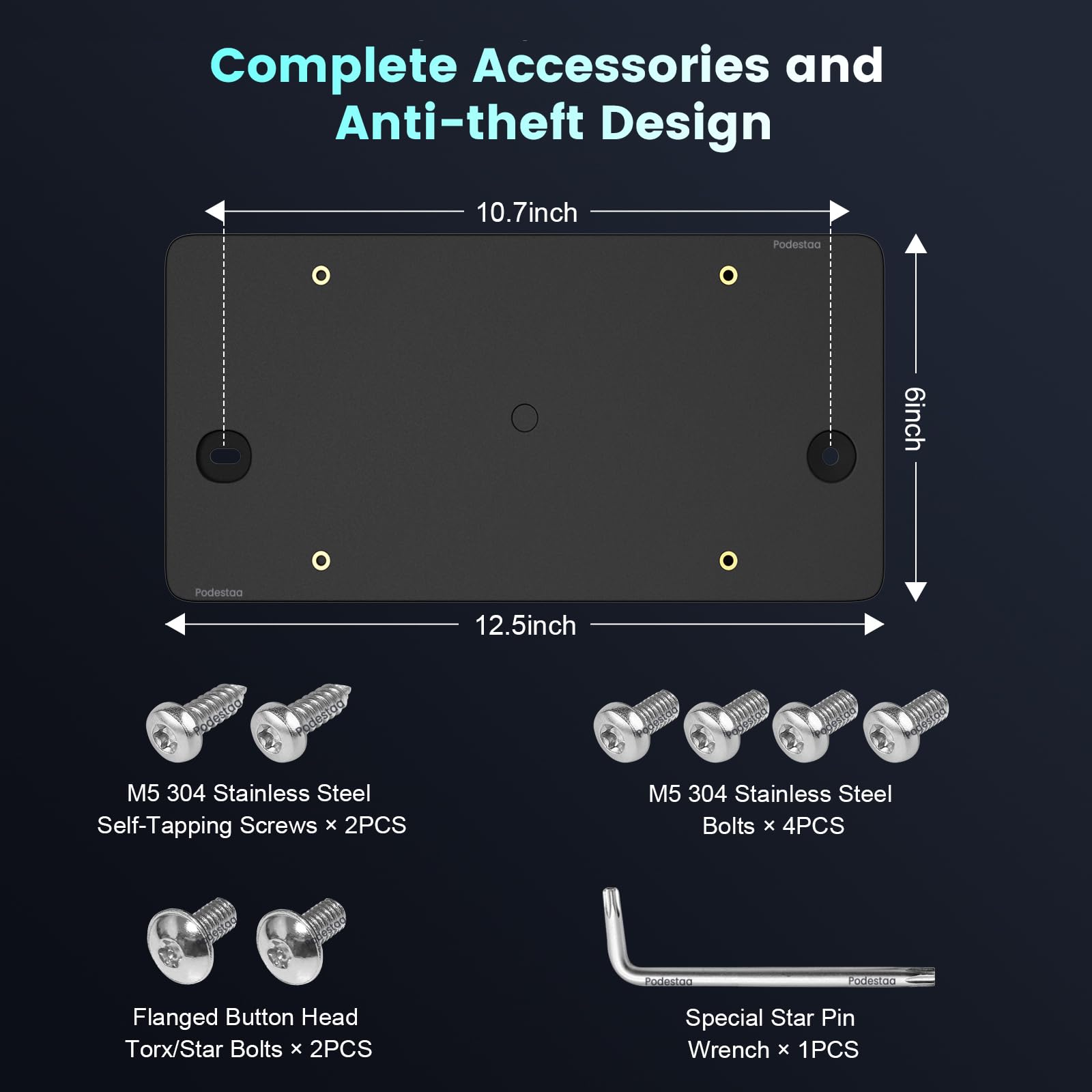 Podestaa no-drill installation bracket showcases easy, non-permanent mounting.