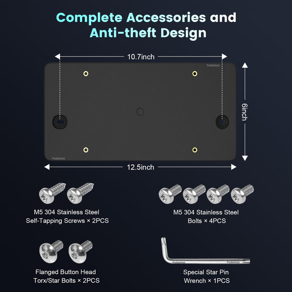 Podestaa no-drill installation bracket showcases easy, non-permanent mounting.