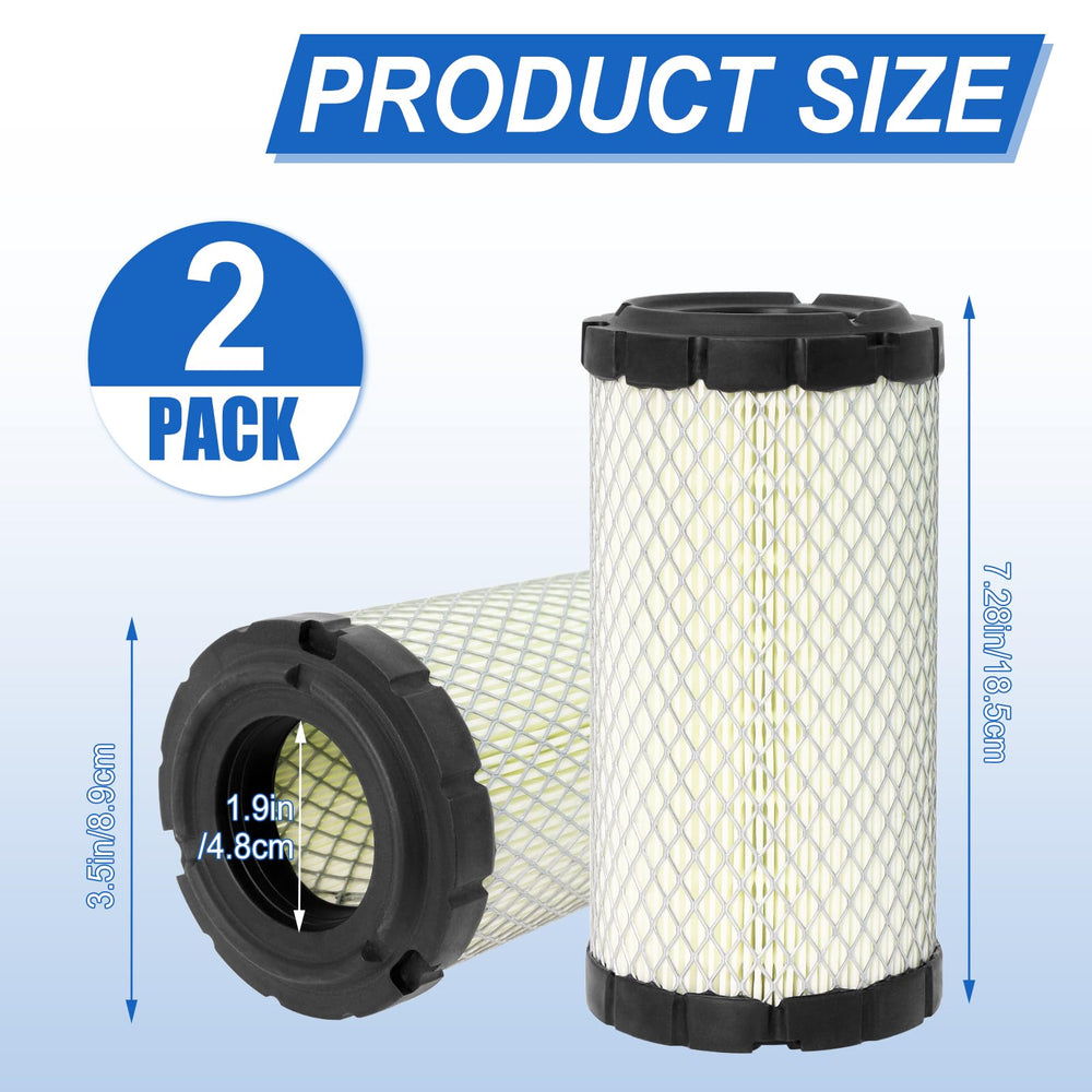 Podoy AF25550 air filter with dimension reference for fit.