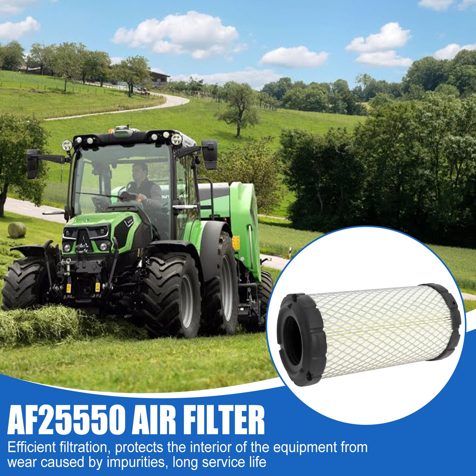 Podoy AF25550 air filter installation view for replacement.