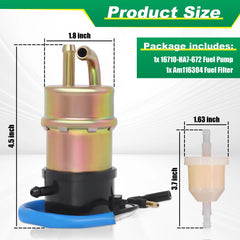 Podoy Am116304 fuel filter included for cleaner fuel flow.