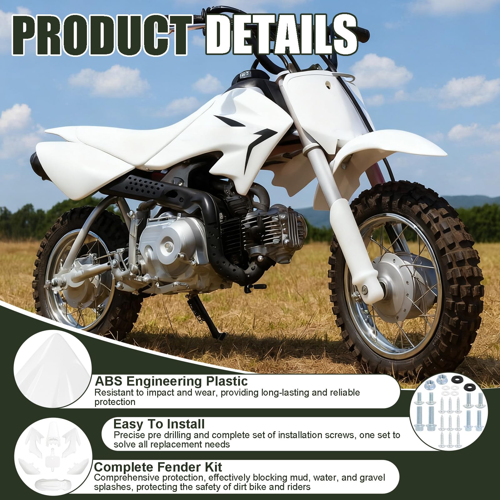 Podoy CRF50 bolts kit ensures secure mounting on fairings.