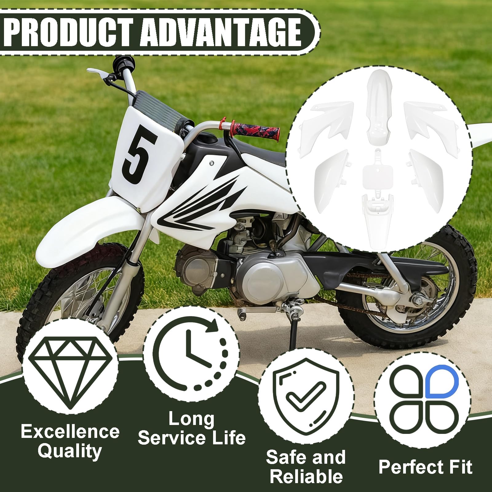 Podoy CRF50 complete kit with bolts for easy install.