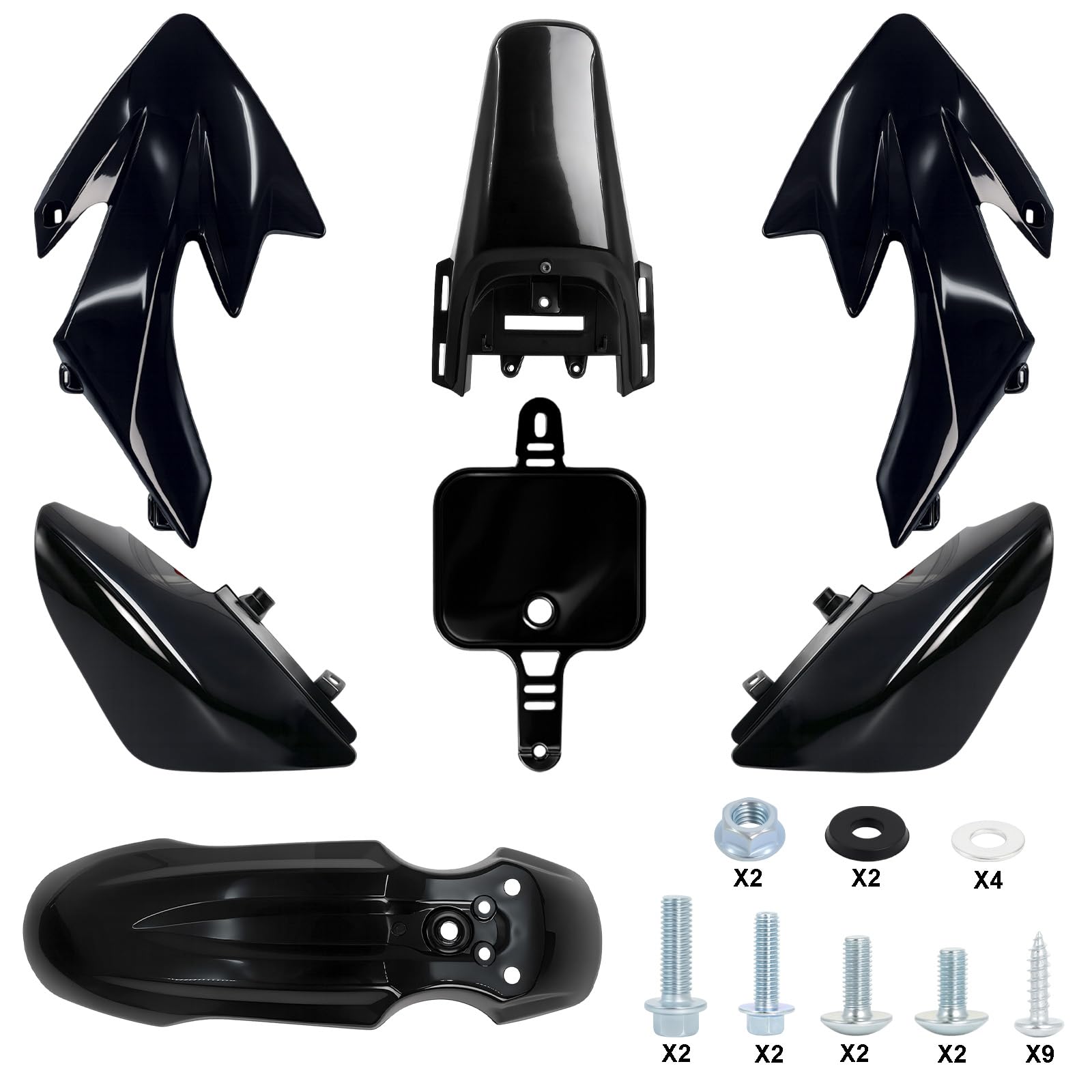 Podoy CRF50 front fender; rugged ABS protection for muddy trails.