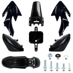 Podoy CRF50 front fender; rugged ABS protection for muddy trails.