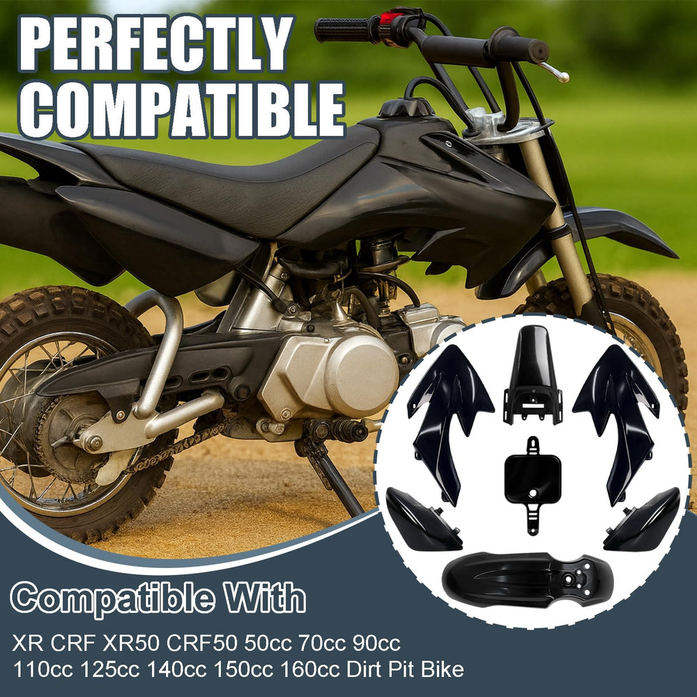 Podoy CRF50 tank side cover left; adds style and coverage while riding.