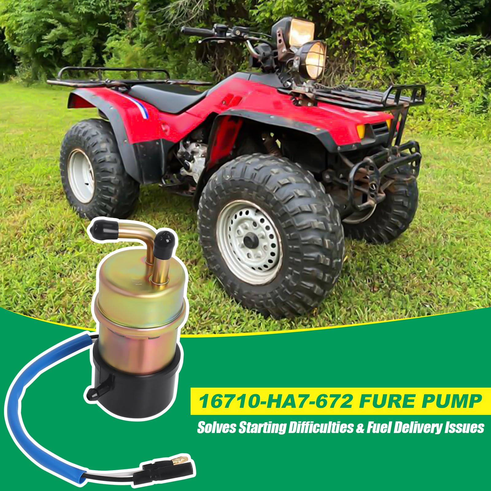 Podoy installed on a vintage ATV scene suggesting easy replacement.