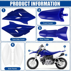 Podoy TTR50 blue and white rear fender creates cohesive styling