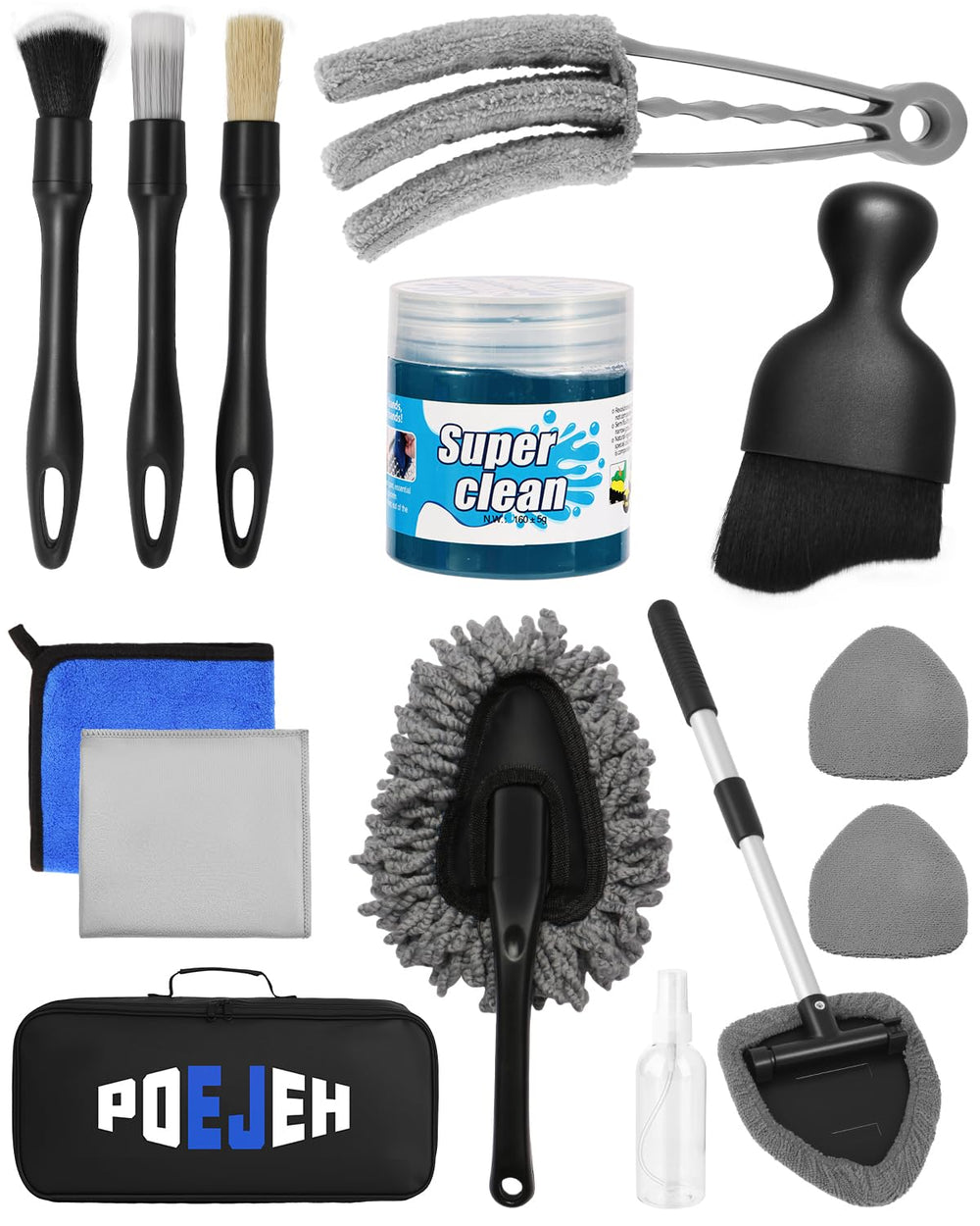 Poejeh 15-piece kit in waterproof bag, organized for easy transport