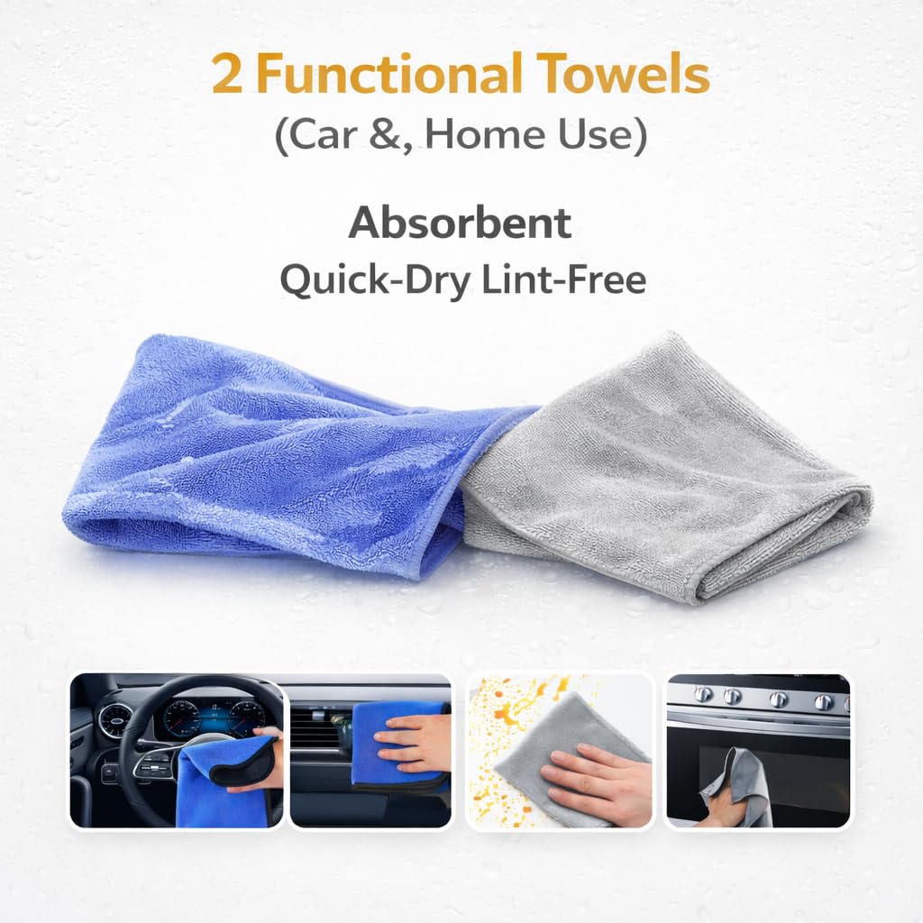 Poejeh microfiber pads and towels for streak-free polish