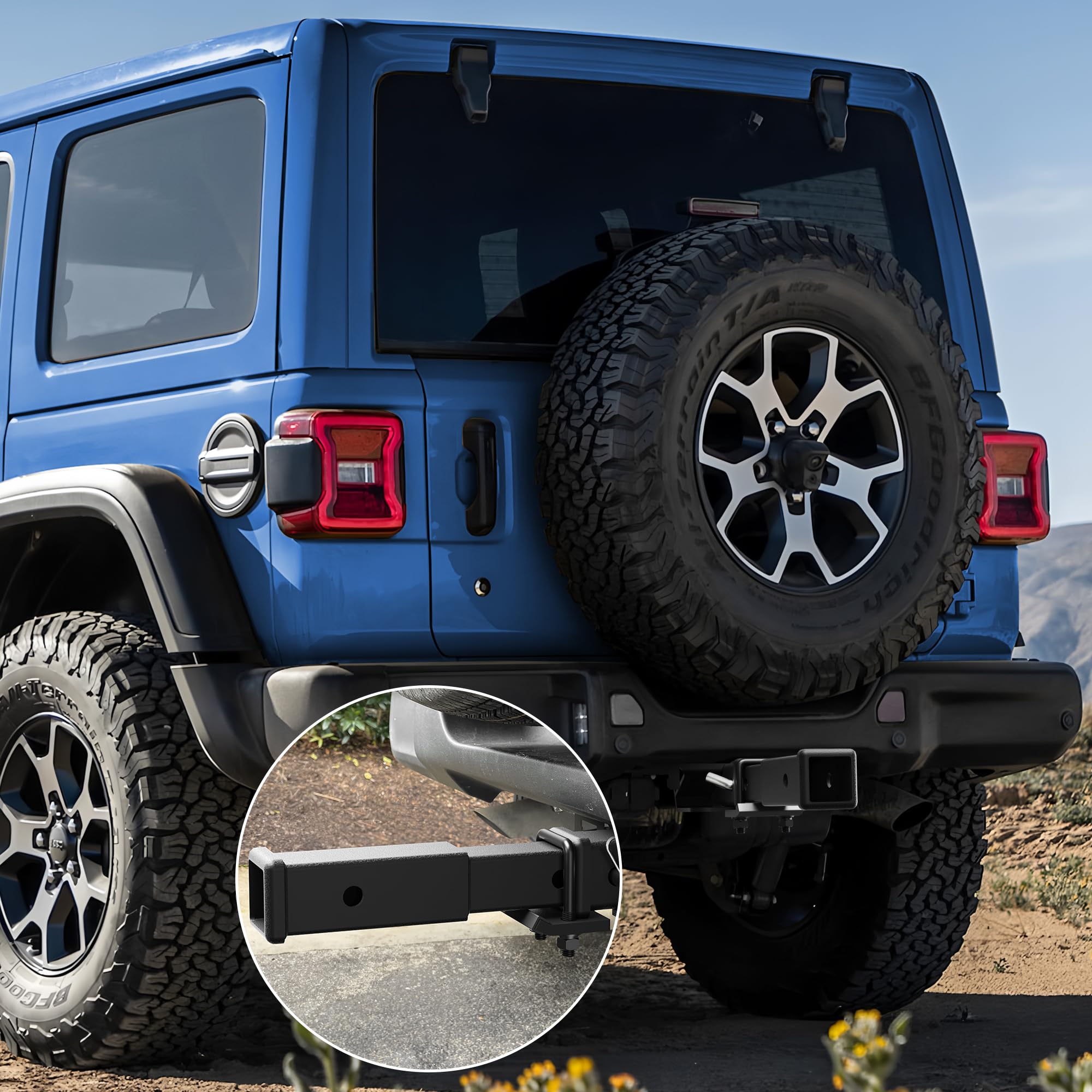 POFENZE extension improves rear cargo rack and spare tire clearance