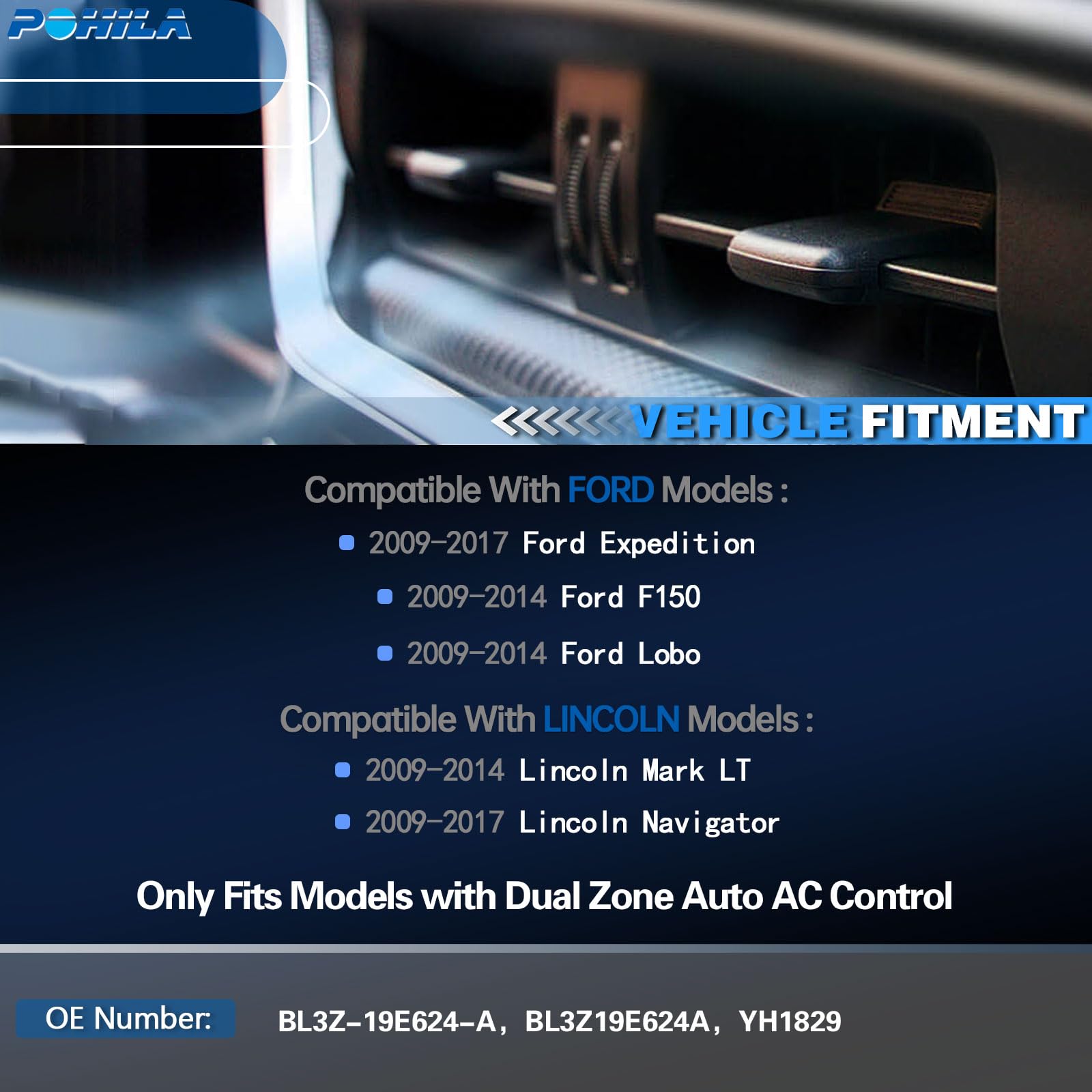 POHILA OE-number display confirms compatibility with BL3Z-19E624-A replacements.