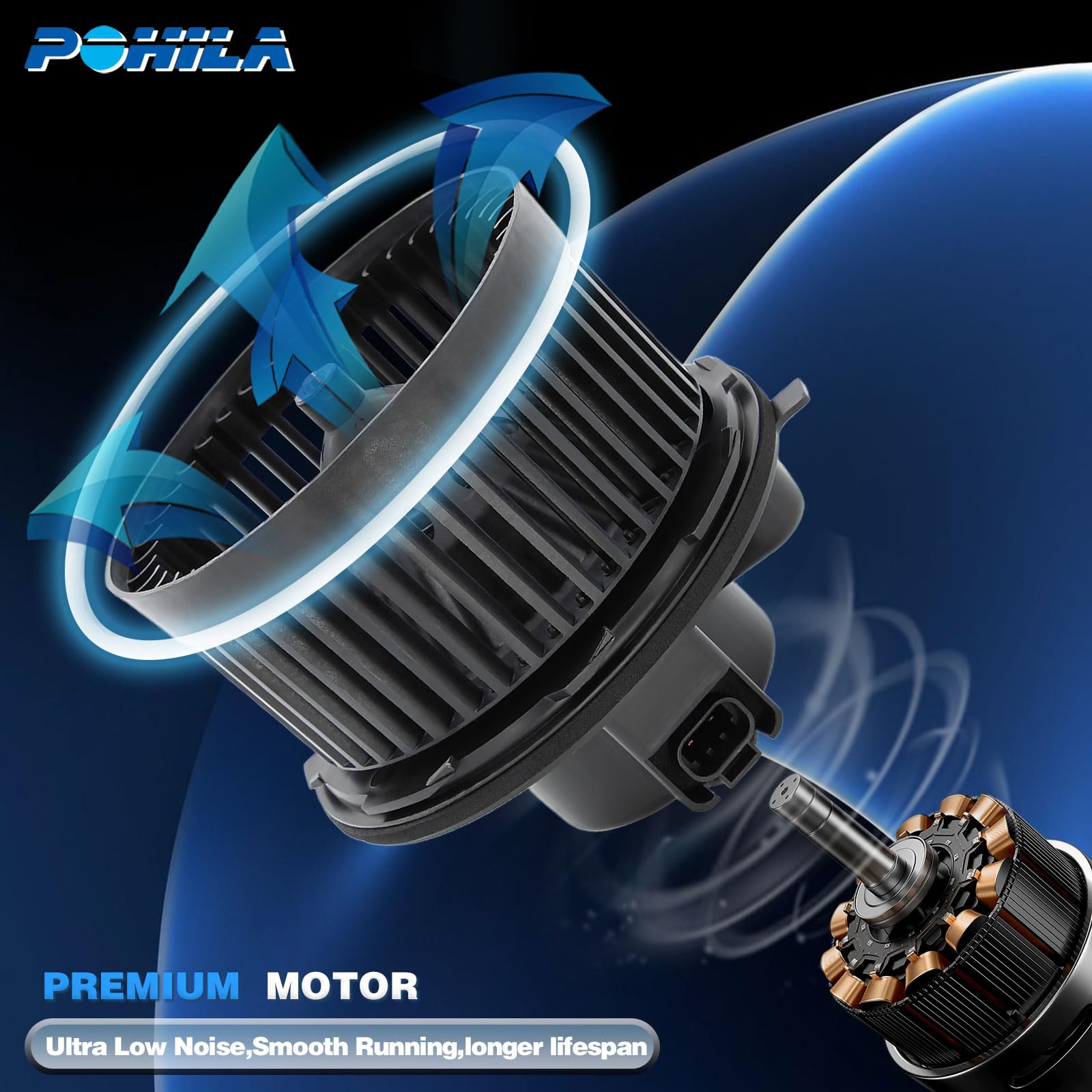 POHILA silicon steel and enameled copper wiring for efficient performance.