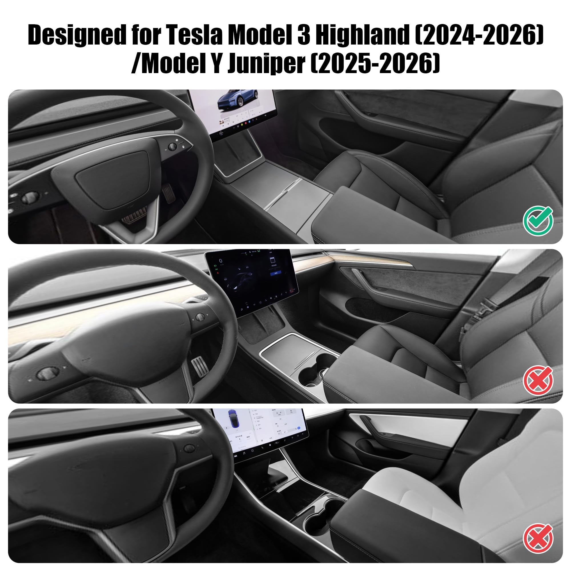 POKUNG center console armrest cover for Model Y Juniper offers waterproof, easy-clean surface.