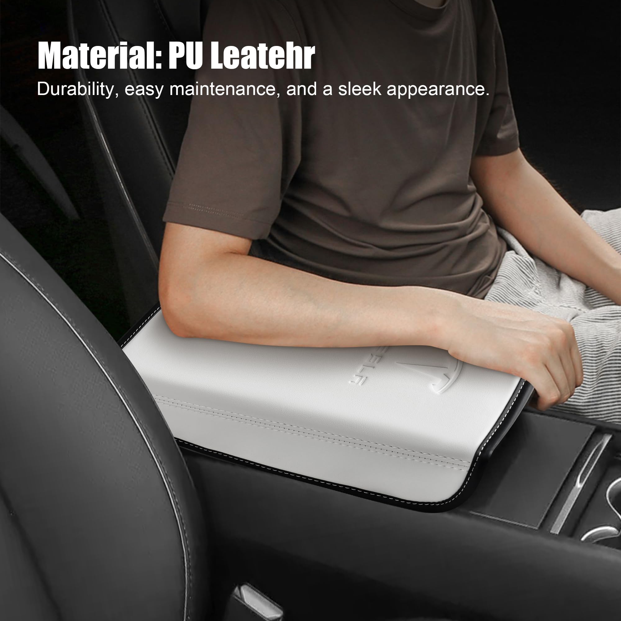 POKUNG dual-tone Black option enhances Tesla interior with modern contrast.