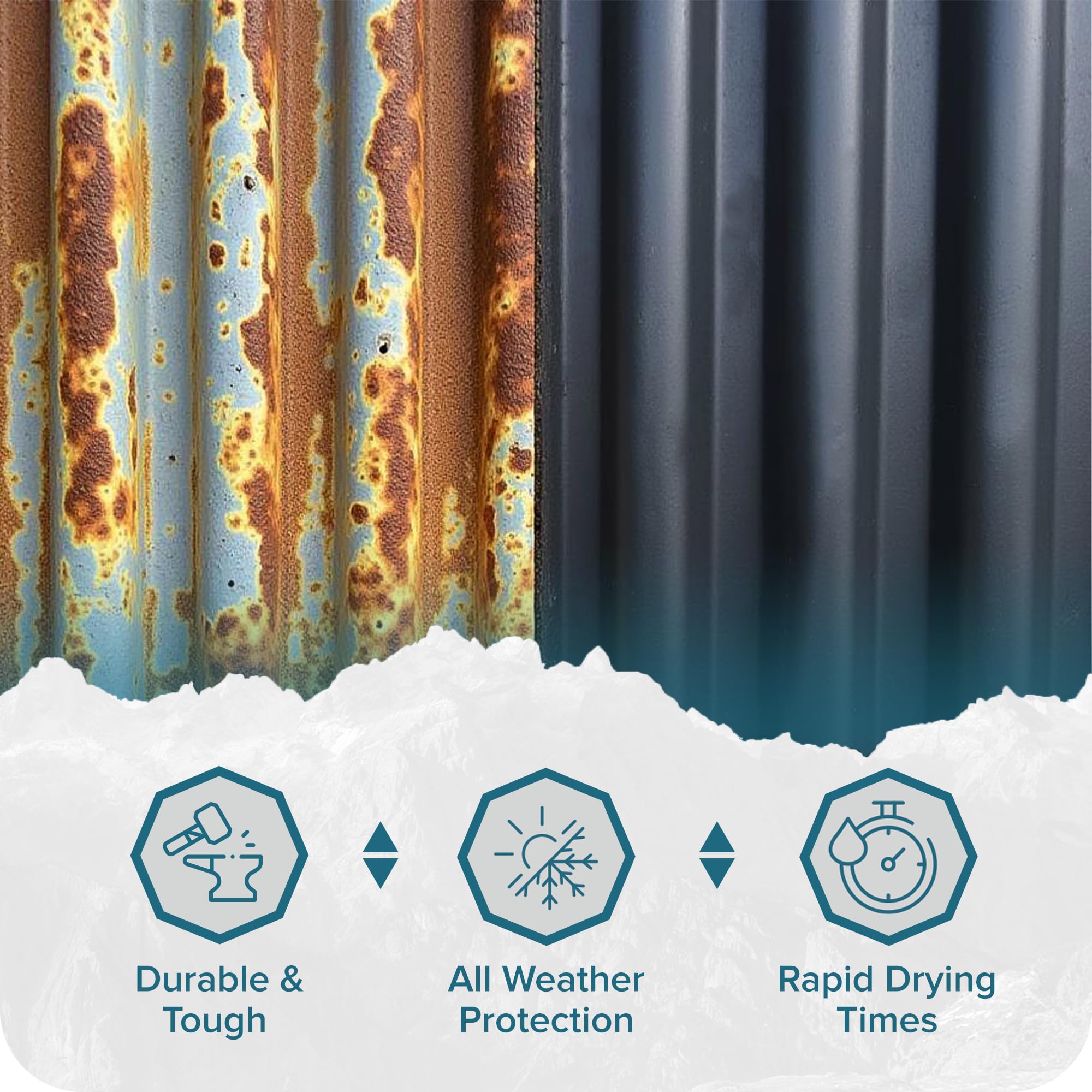 Polar Rust Converter Spray outdoors protecting metal from rain and UV exposure