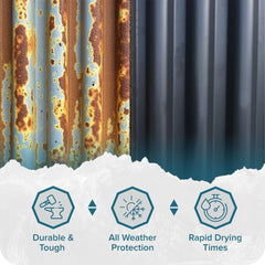 Polar Rust Converter Spray outdoors protecting metal from rain and UV exposure