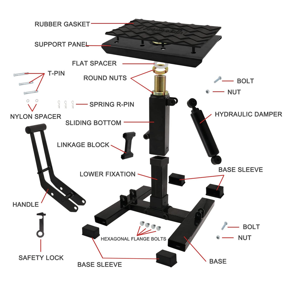 POLARBEAR Dirt Bike Stand folded storage demonstrates compact, space-saving design.
