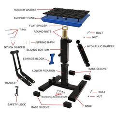 POLARBEAR dirt bike stand top view emphasizes wide stable platform
