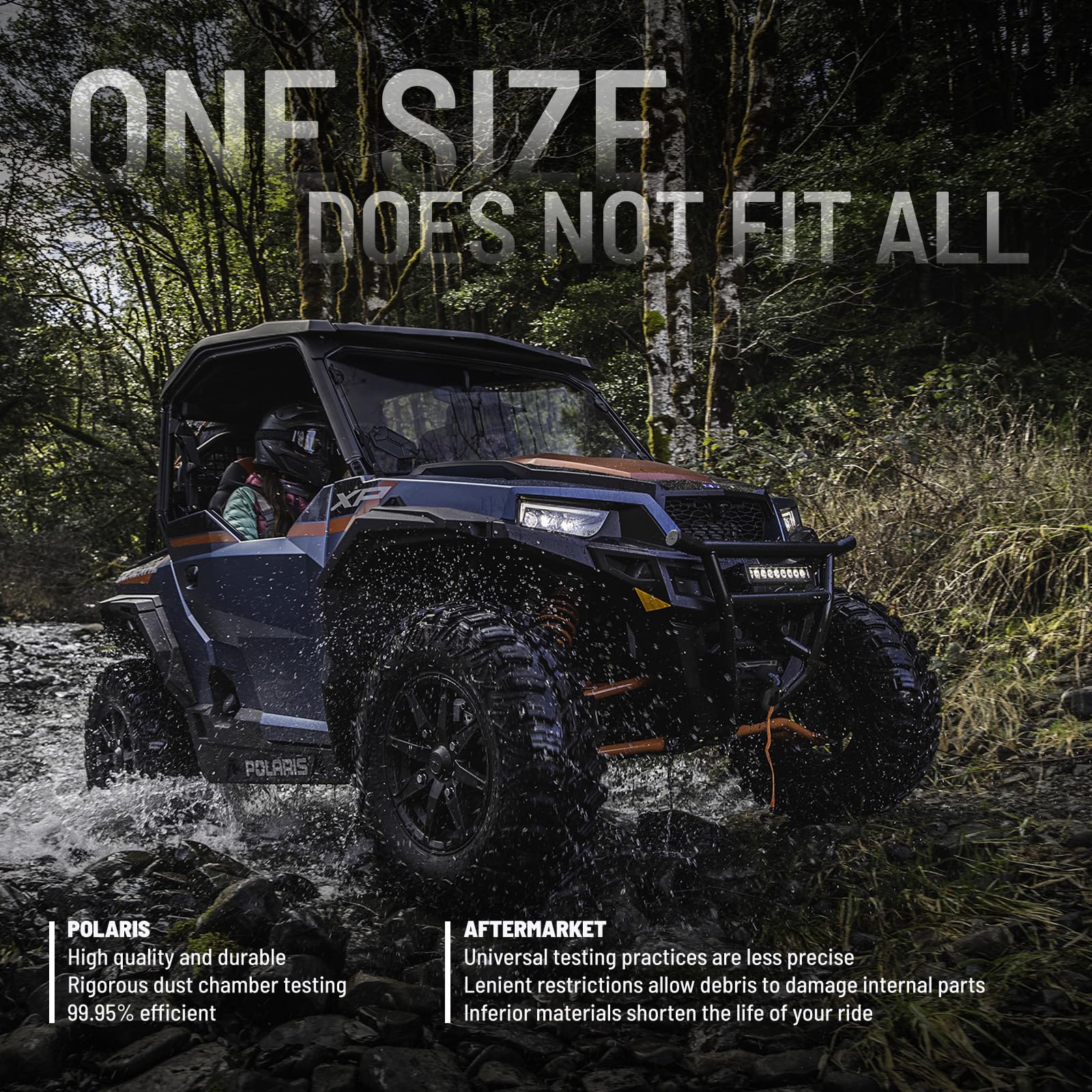Polaris Ranger filter packaging with one engine air filter included.