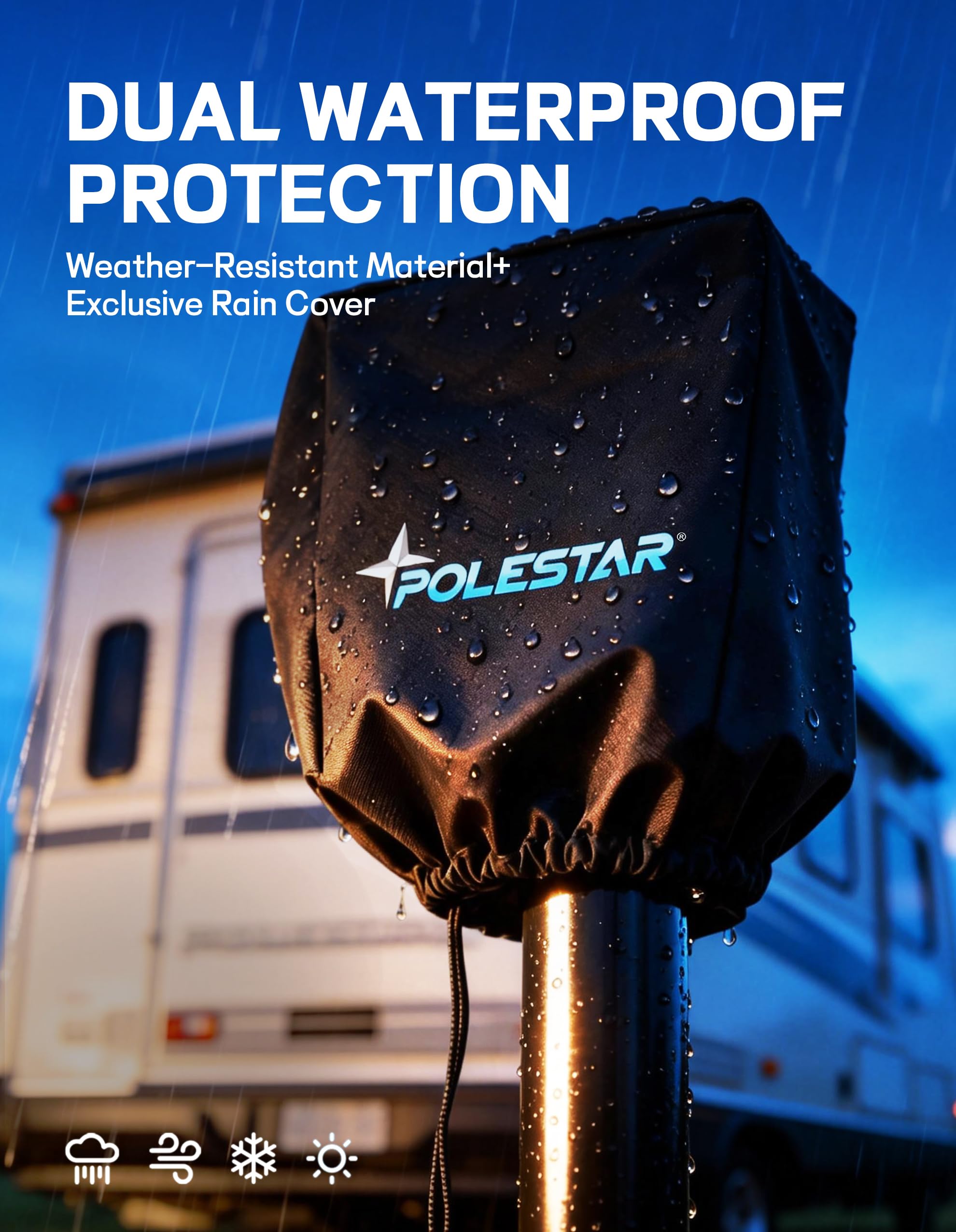 POLESTAR 9 to 27 inch lift range supports varied trailer heights