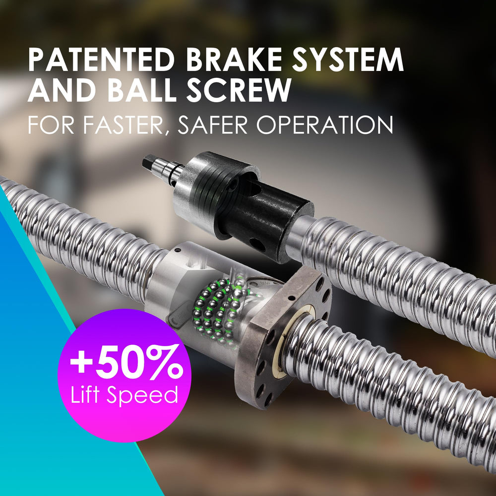 POLESTAR ball screw design delivers smooth, efficient lifting and lowering.