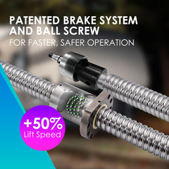 POLESTAR ball screw design delivers smooth, efficient lifting and lowering.