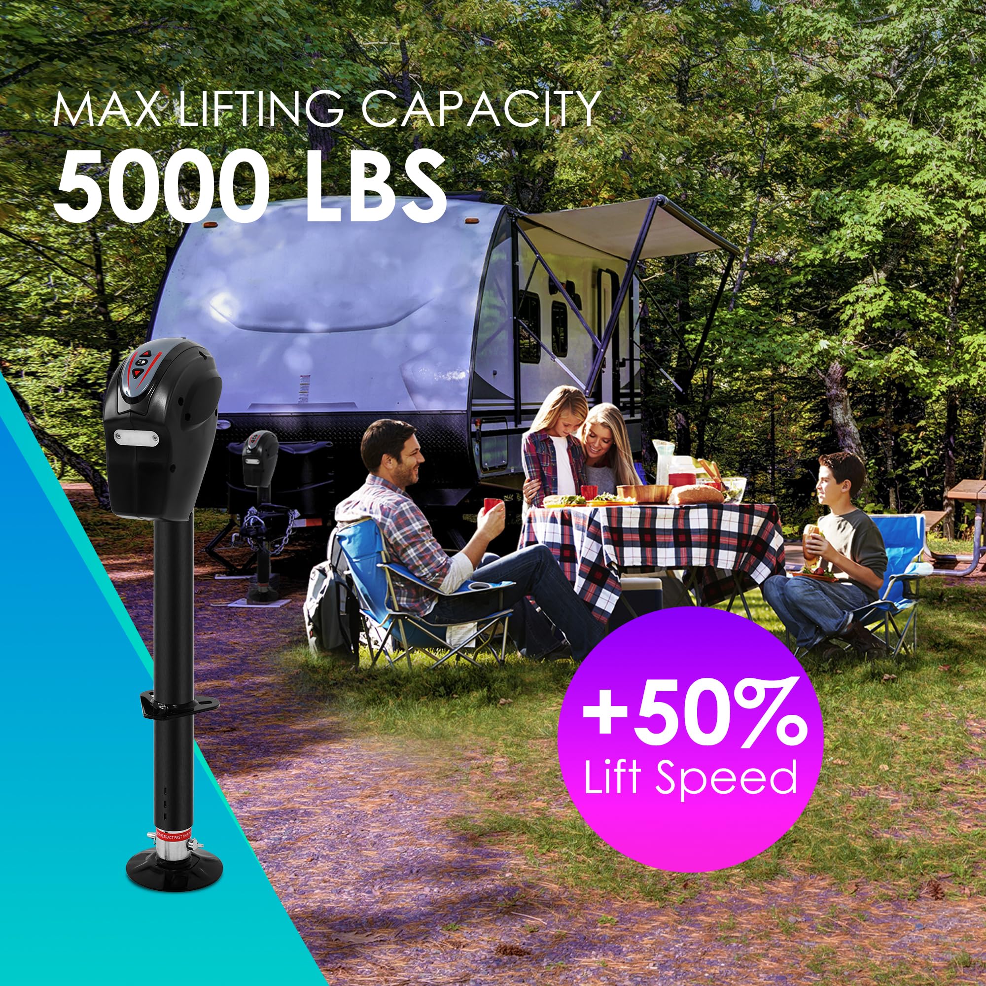 POLESTAR weatherproof jack endures rain, snow, and sun for all-weather camping.