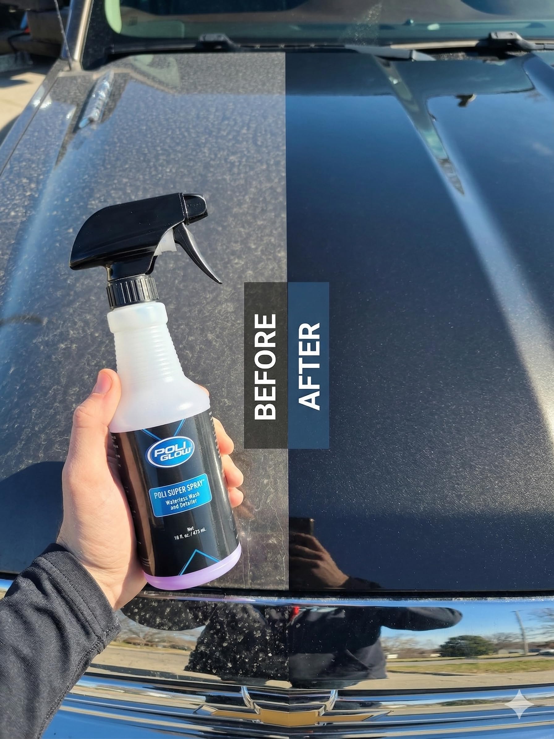 Poli Glow Poli Super Spray surface cleaning on various materials with ease