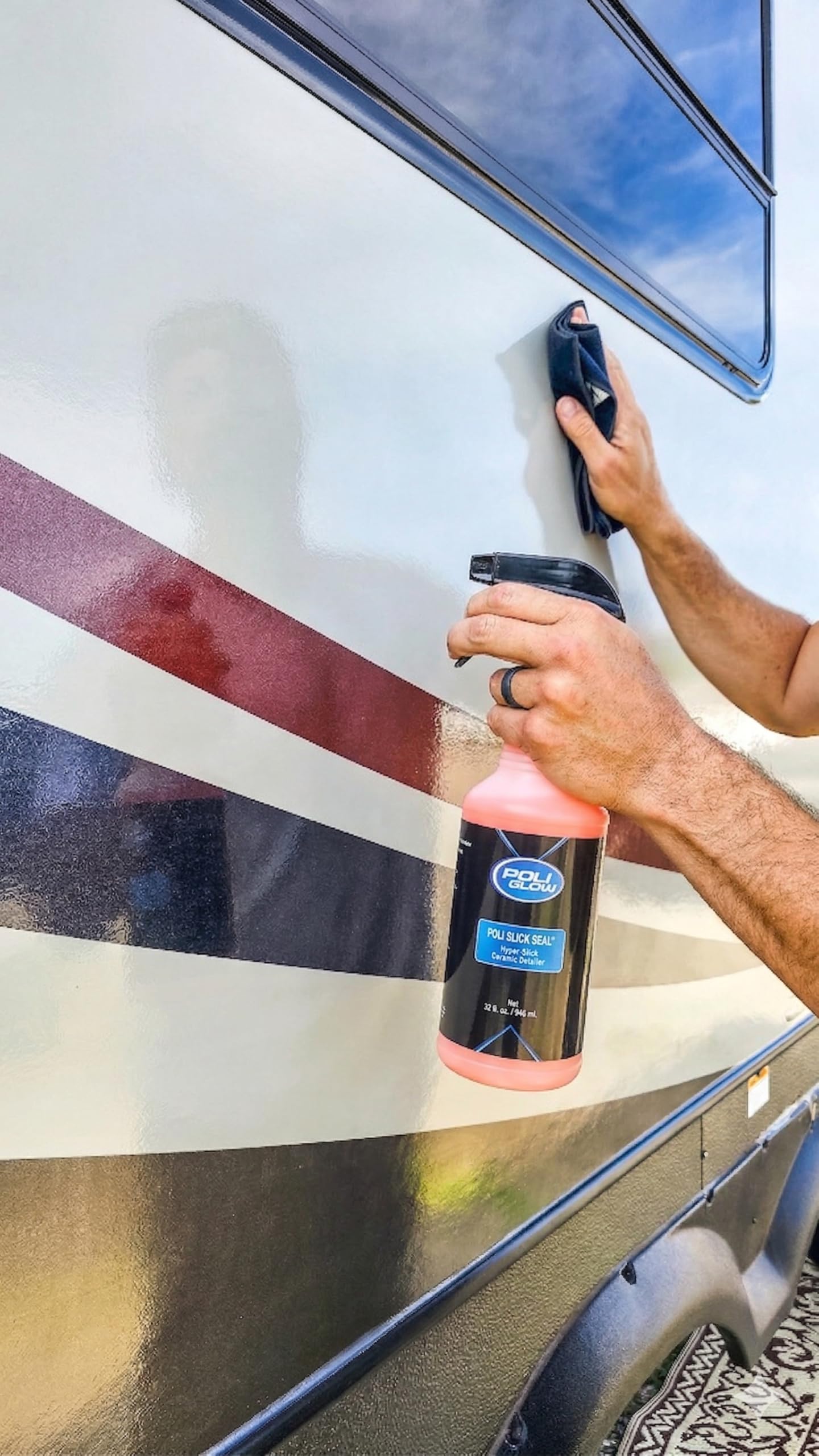 Poli Glow Poli Slick Seal offers water-beading action on a coated surface.